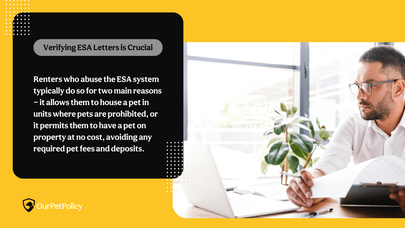 Verifying ESA letters can save you from pet-related damage